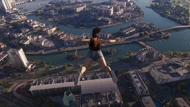 An Extended Look at 18:50: Skydive over canal-ringed island neighborhoods (Venetian / Sunset Islands)