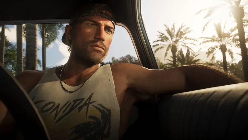 Jason Duval at the wheel of a car, palms outside.