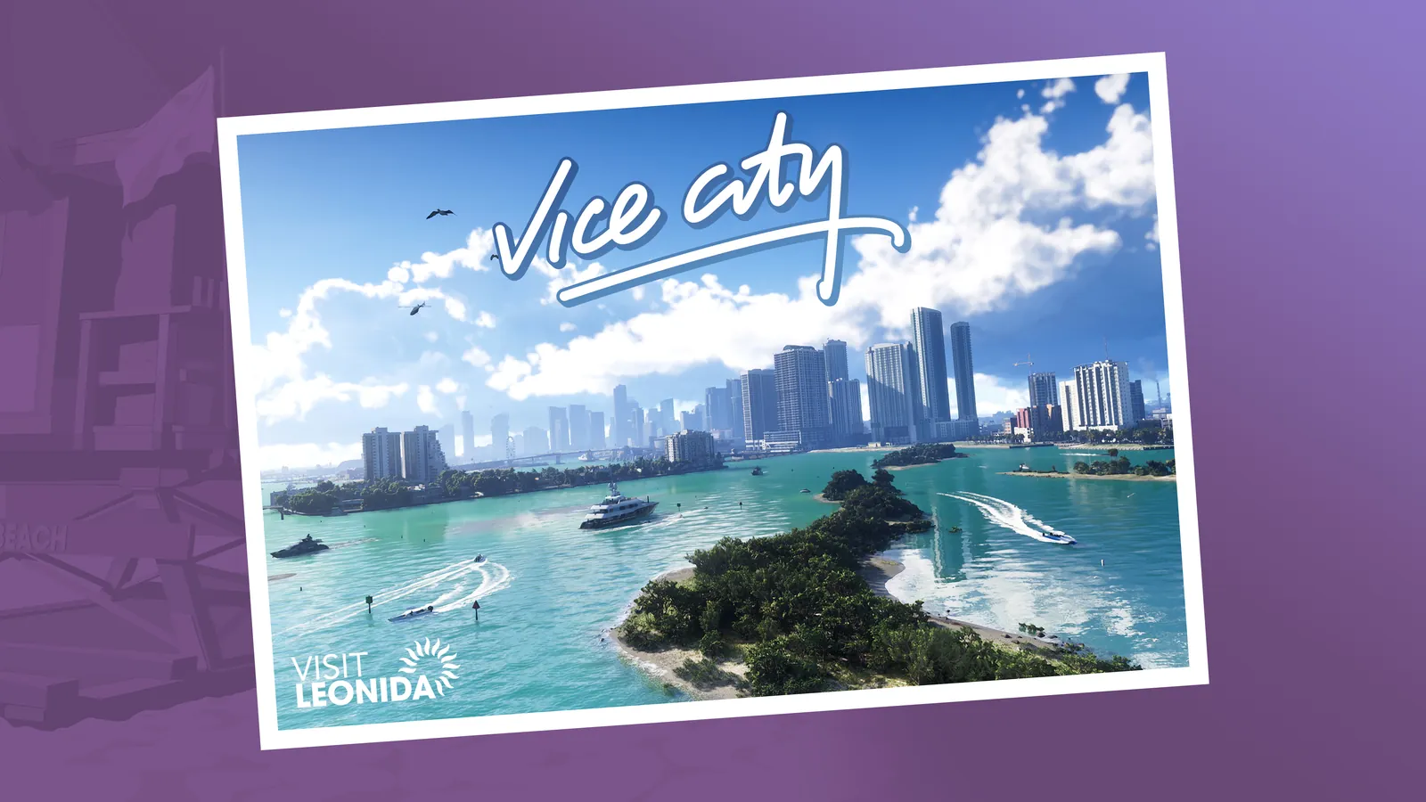 Official GTA VI 'Visit Leonida' postcard for Vice City